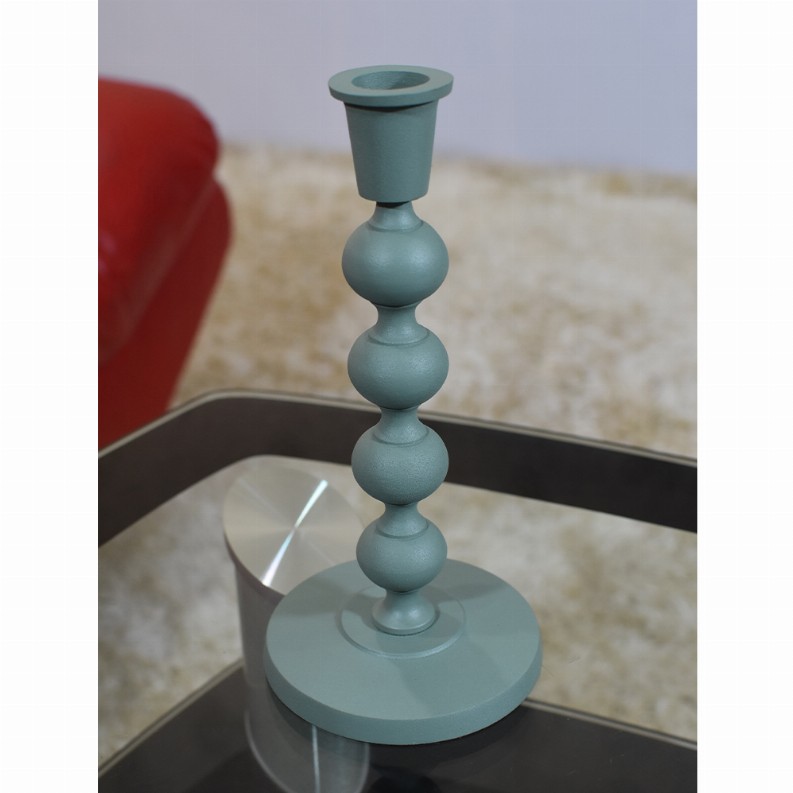 Handmade Aluminum Eco-friendly Geometric Green Set Of One Pillar Candle Holder