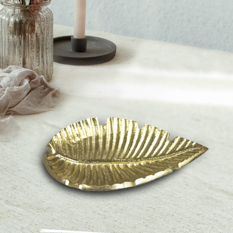 Handmade Decorative Gold Color Coated Aluminium Tray - 5.51 x 3.93 x 0.98cm Gold