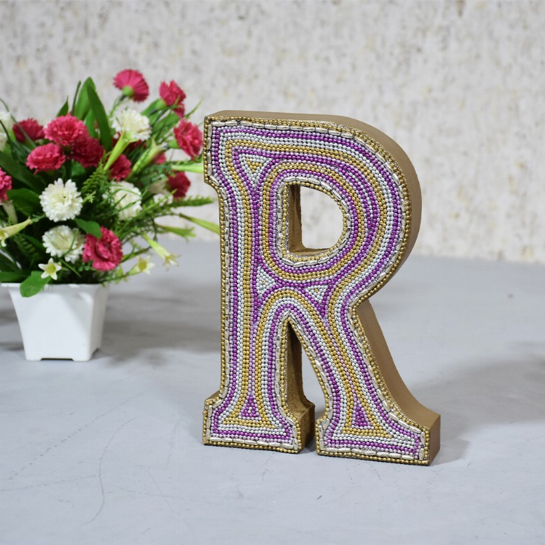 Handmade Eco-Friendly Wall Decor Alphabet Letter Block - Gold2R