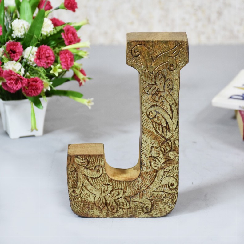 Handmade Eco-Friendly Wall Decor Alphabet Letter Block - Gold1J