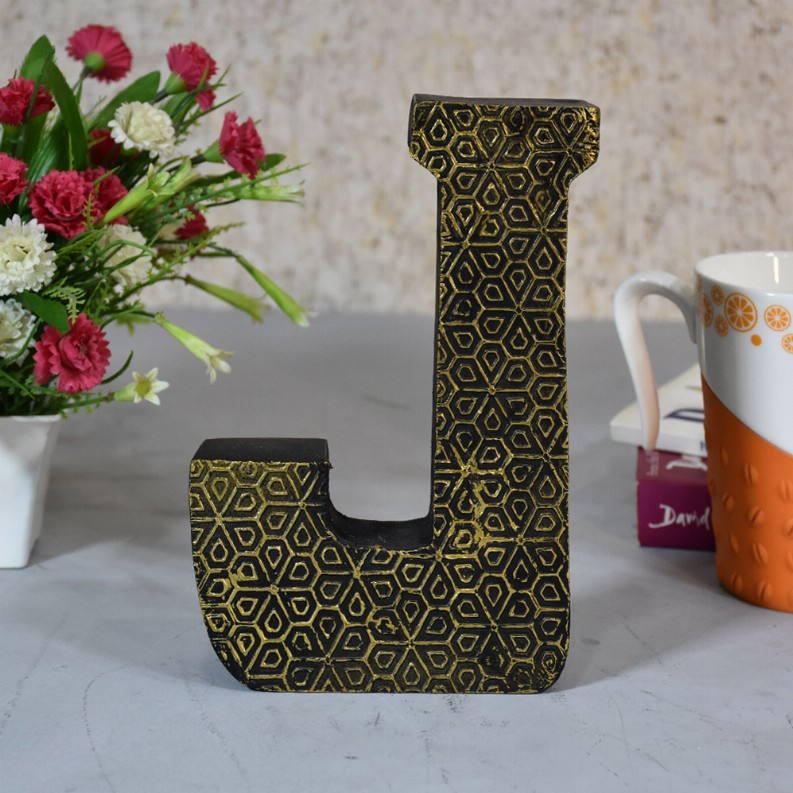 Handmade Eco-Friendly Wall Decor Alphabet Letter Block - Gold3J