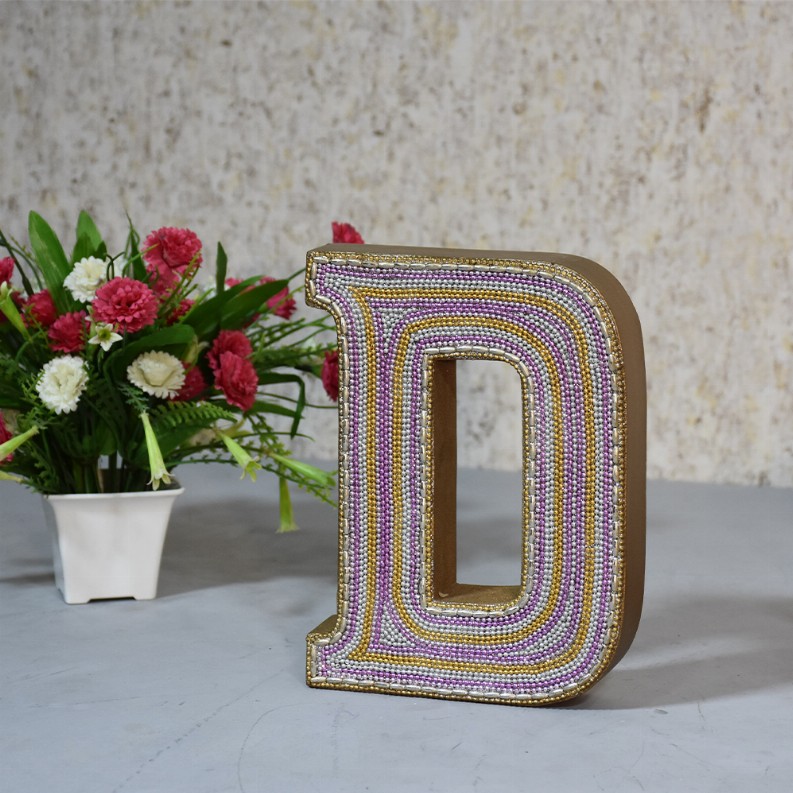 Handmade Eco-Friendly Wall Decor Alphabet Letter Block - Gold2D