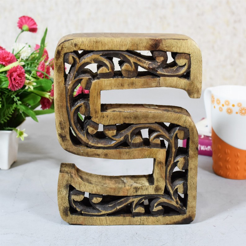 Handmade Eco-Friendly Wall Decor Alphabet Letter Block - Brown1S