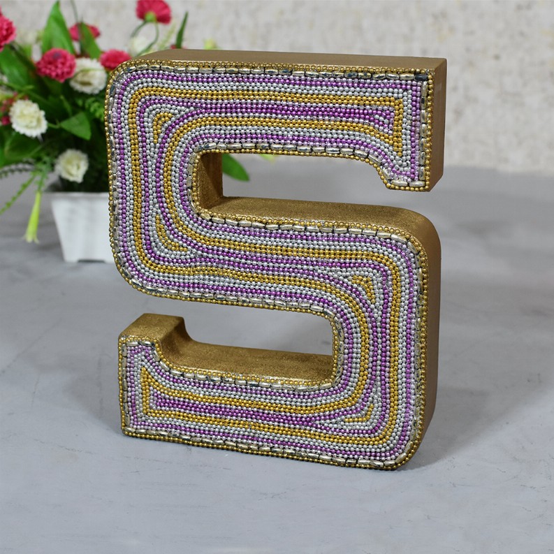 Handmade Eco-Friendly Wall Decor Alphabet Letter Block - Gold2S