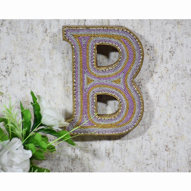 Handmade Eco-Friendly Wall Decor Alphabet Letter Block - Gold2B