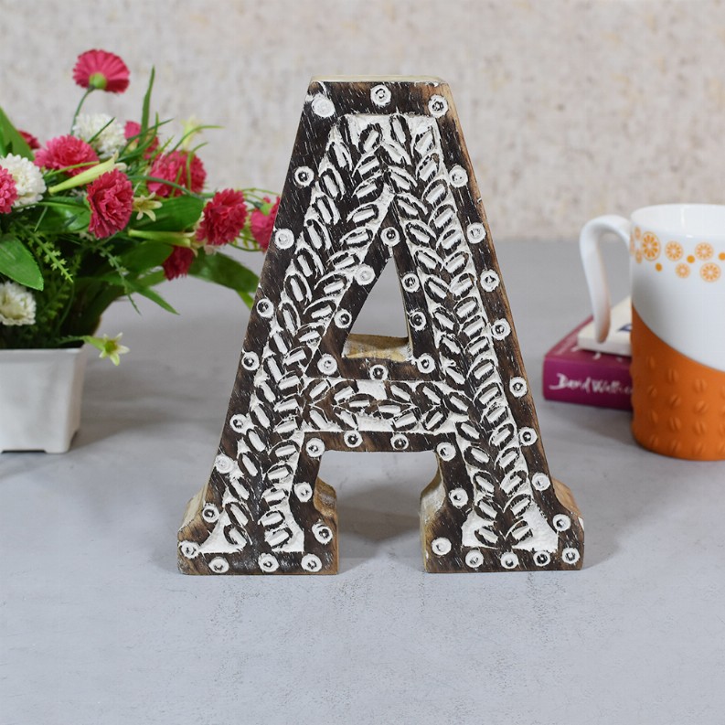 Handmade Eco-Friendly Wall Decor Alphabet Letter Block - WhiteA