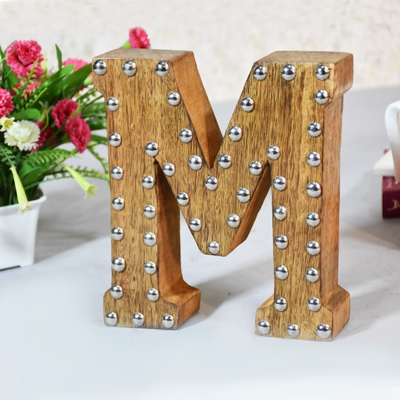 Handmade Eco-Friendly Wall Decor Alphabet Letter Block - Brown2M