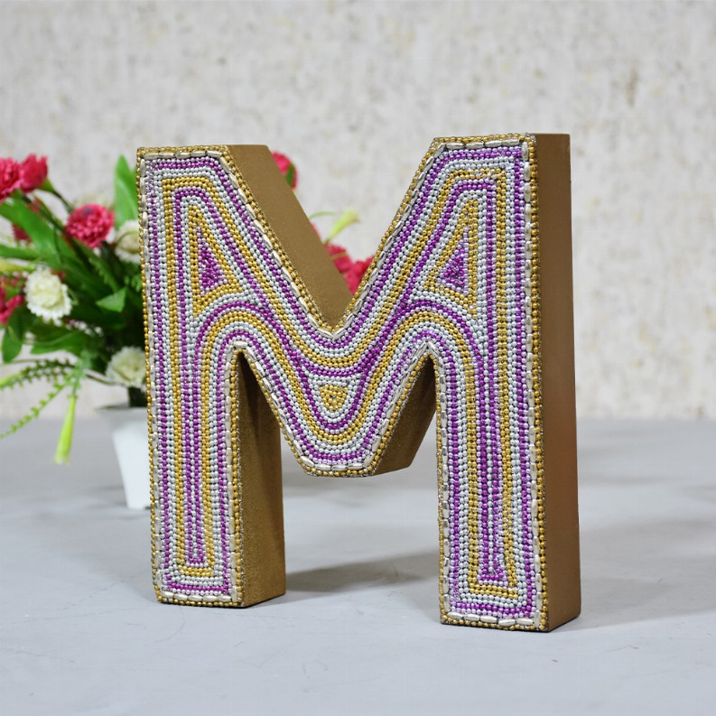 Handmade Eco-Friendly Wall Decor Alphabet Letter Block - Gold2M