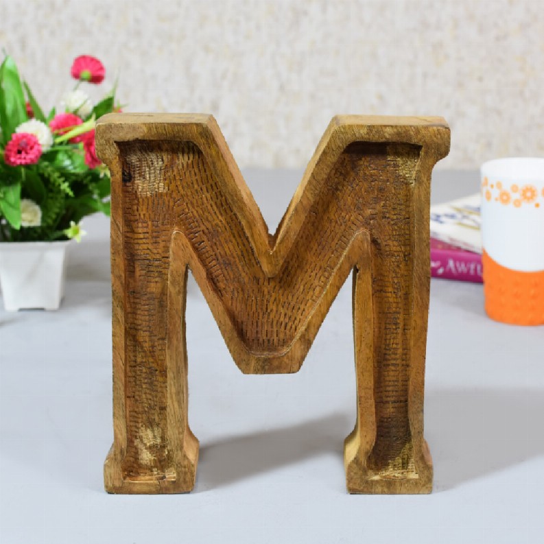 Handmade Eco-Friendly Wall Decor Alphabet Letter Block - NaturalM