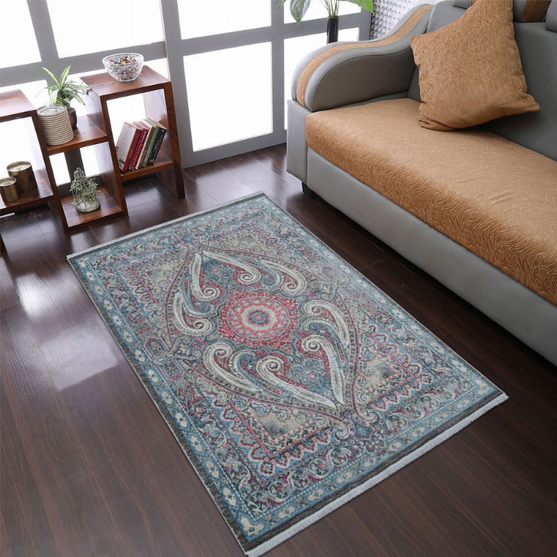 Rugsotic Carpets Machine Woven Crossweave Polyester Area Rug Oriental 2'x3'10'' Brown Gray