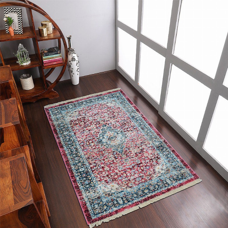 Rugsotic Carpets Machine Woven Crossweave Polyester Area Rug Oriental 3'11''x5'10'' Red1