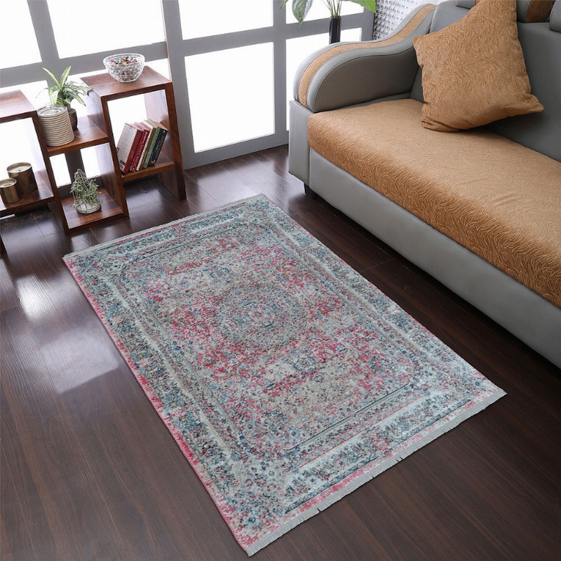 Rugsotic Carpets Machine Woven Crossweave Polyester Multicolor Area Rug Oriental - 4'8''x6'9'' Multicolor6