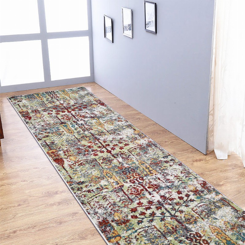 Rugsotic Carpets Machine Woven Heatset Polypropylene 3'2''x10' Runner Area Rug Contemporary - 3'2''x10' Multicolor1