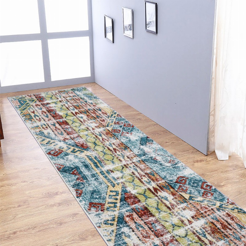 Rugsotic Carpets Machine Woven Heatset Polypropylene 3'2''x10' Runner Area Rug Contemporary - 3'2''x10' Multicolor3