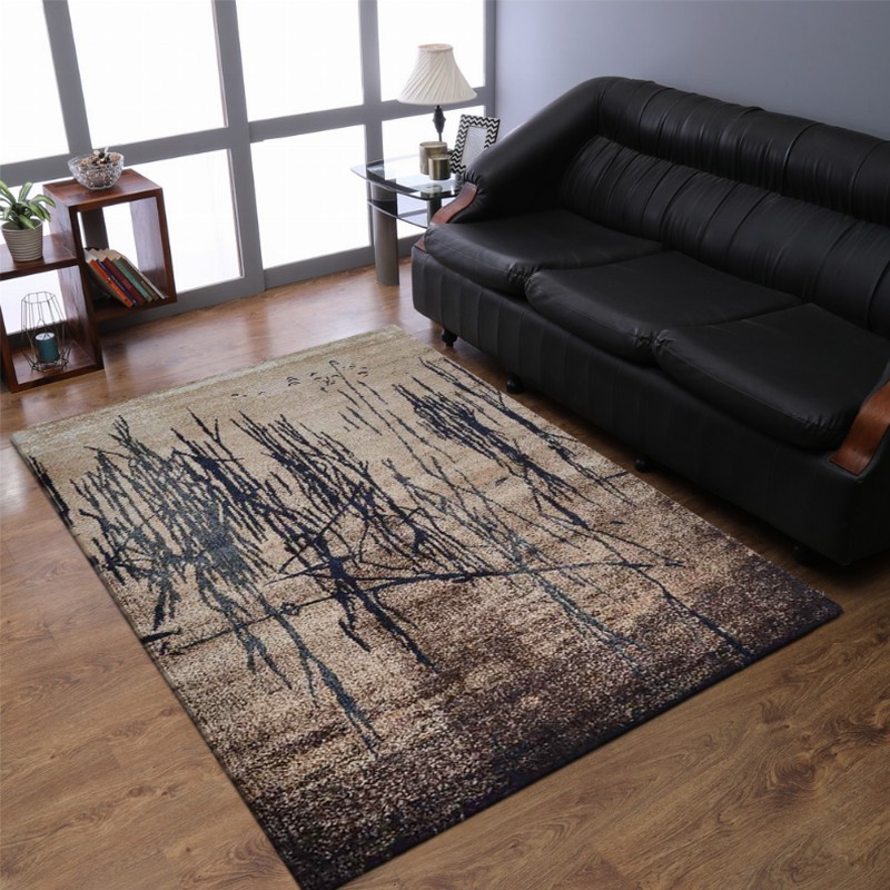Rugsotic Carpets Machine Woven Heatset Polypropylene Area Rug Abstract 5'x8' Beige2