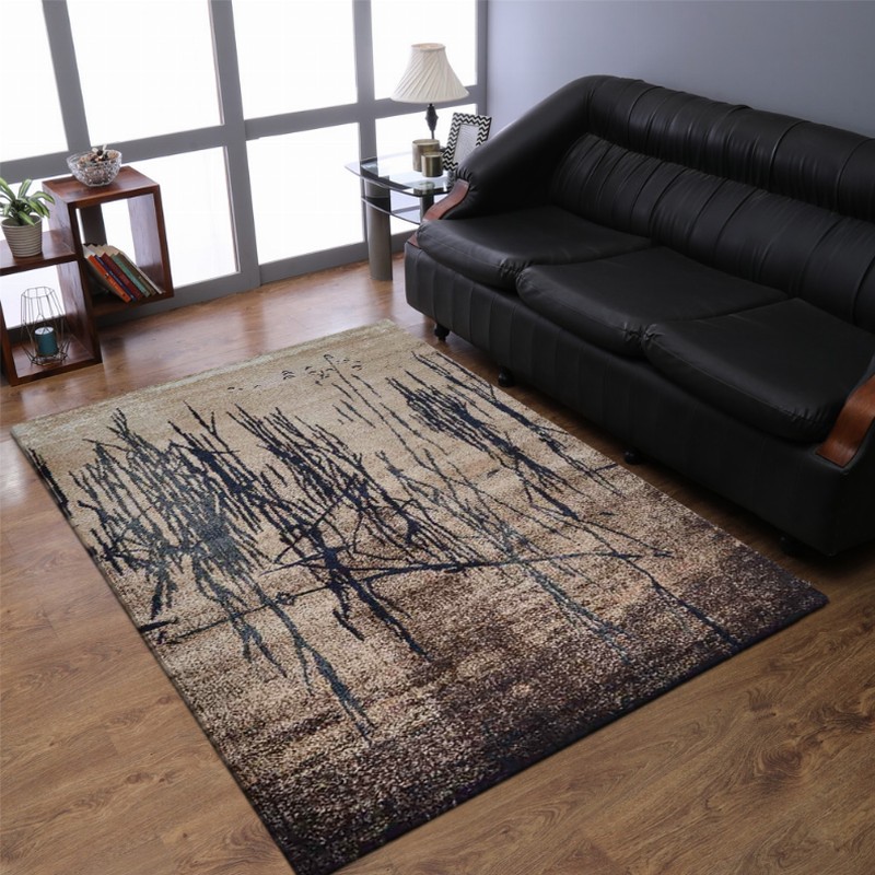 Rugsotic Carpets Machine Woven Heatset Polypropylene Area Rug Abstract 9'x12' Beige2