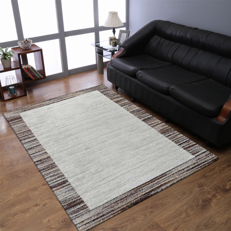 Rugsotic Carpets Machine Woven Heatset Polypropylene Area Rug Contemporary 5'x8' Ivory Beige