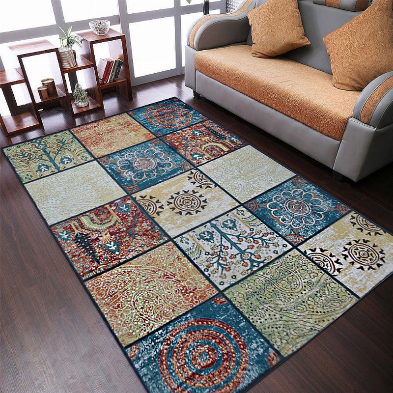 Rugsotic Carpets Machine Woven Heatset Polypropylene Area Rug Contemporary 4'x6' Multicolor2