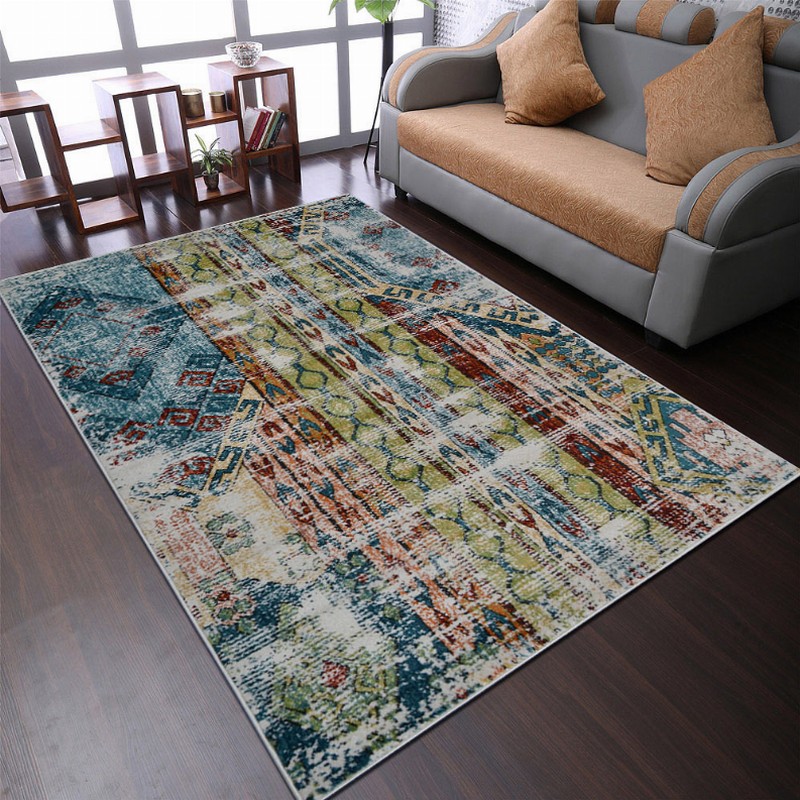 Rugsotic Carpets Machine Woven Heatset Polypropylene Area Rug Contemporary 4'x6' Multicolor3