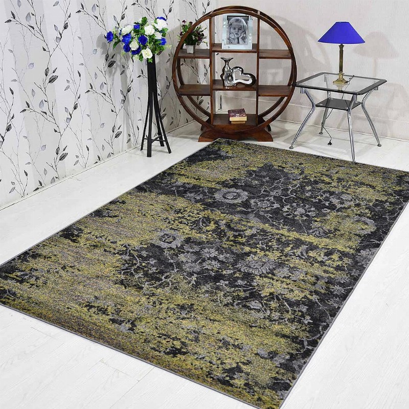 Rugsotic Carpets Machine Woven Heatset Polypropylene Area Rug Contemporary 9'x12' Silver