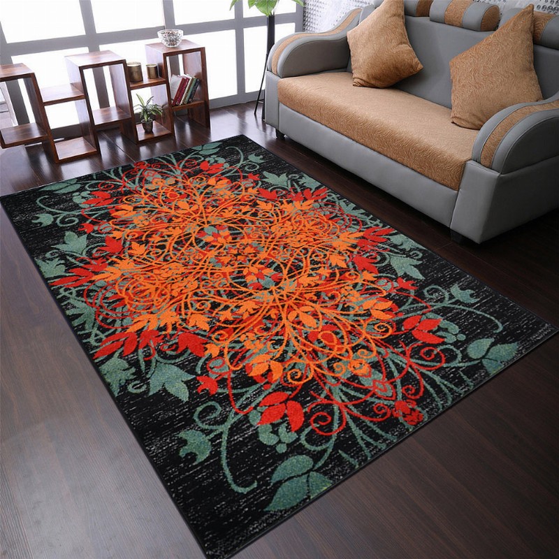 Rugsotic Carpets Machine Woven Heatset Polypropylene Area Rug Floral 4'4''x6'4'' Multicolor1