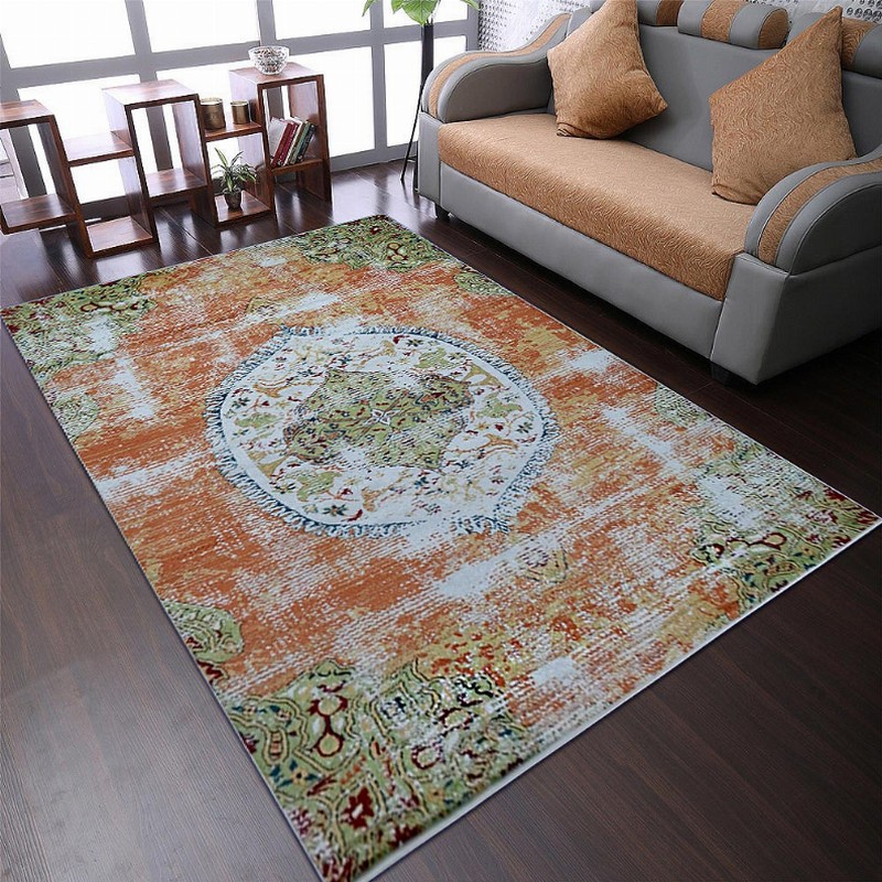 Rugsotic Carpets Machine Woven Heatset Polypropylene Area Rug Oriental 5'x8' Beige Caramel