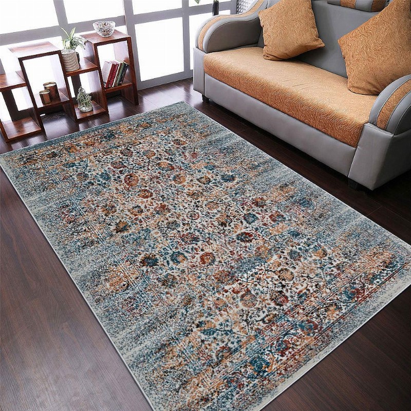 Rugsotic Carpets Machine Woven Heatset Polypropylene Area Rug Oriental 8'x10' Ivory