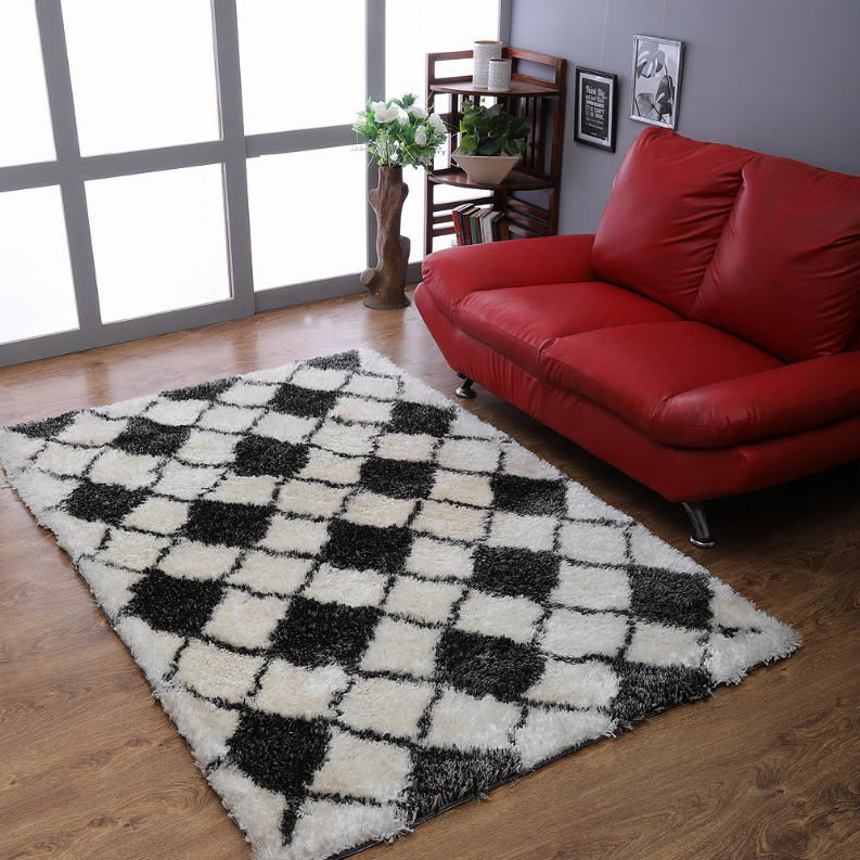 Rugsotic Carpets Hand Tufted Shag Polyester Area Rug Geometric