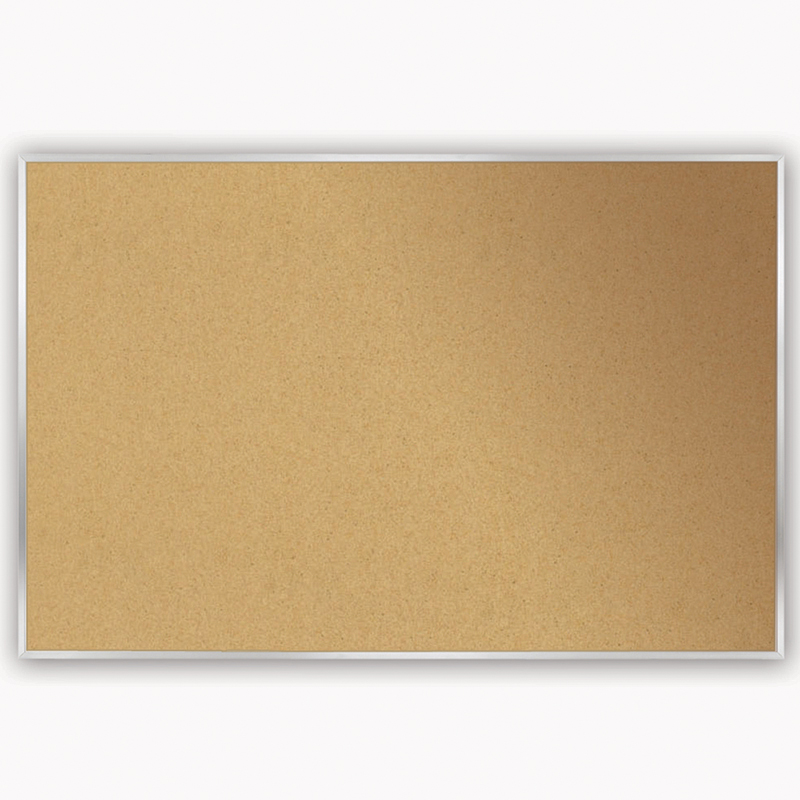 Ghent Natural Cork Bulletin Board with Aluminum Frame, 2'H x 3'W