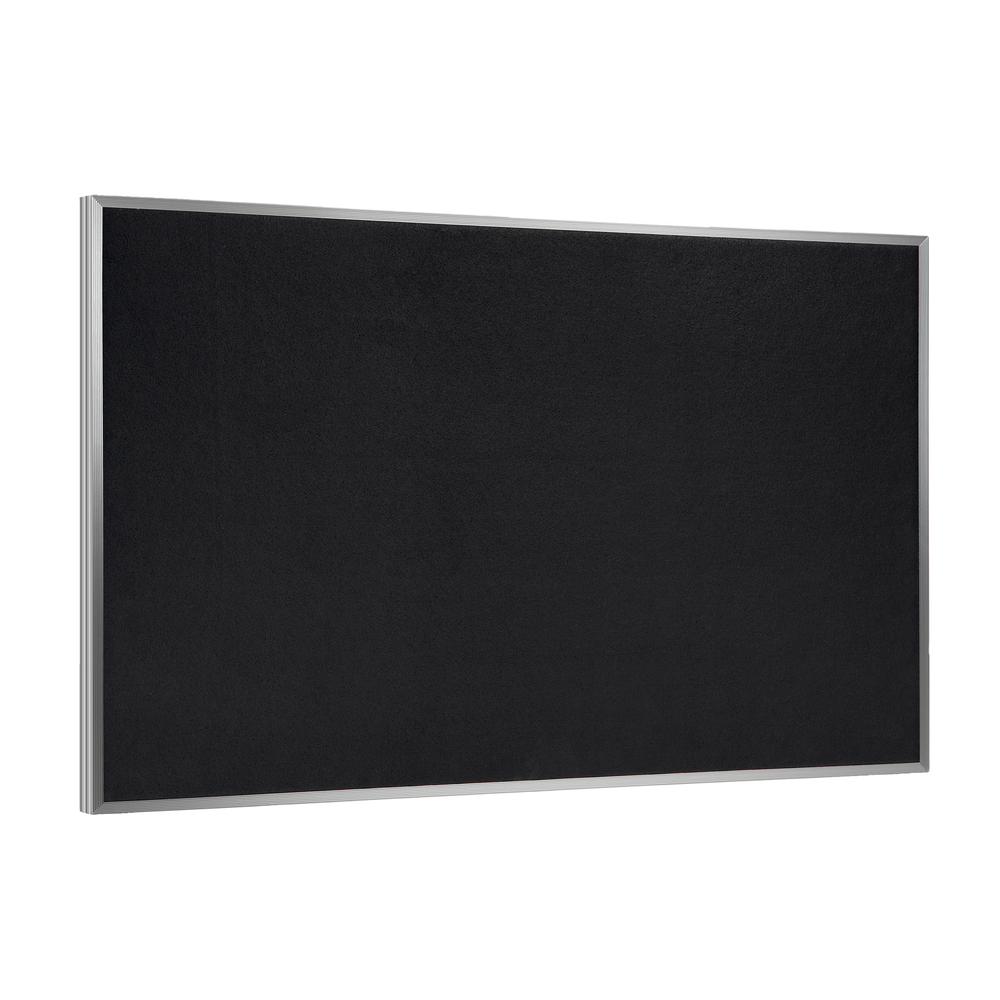 48.5"x96.5" Aluminum Frame Recycled Rubber Bulletin Board - Black