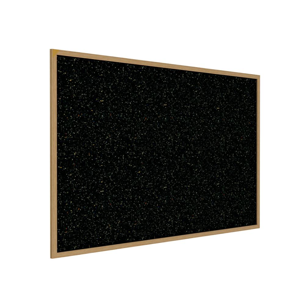 48.5"x96.5" Wood Fr, Oak Finish Recycled Rubber Bulletin Board - Confetti