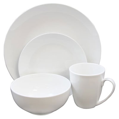 GH Ogalla Ceramc Dinnerware 16pc White