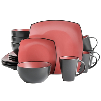 Soho Lounge  16pc Dinnerware Brick Red