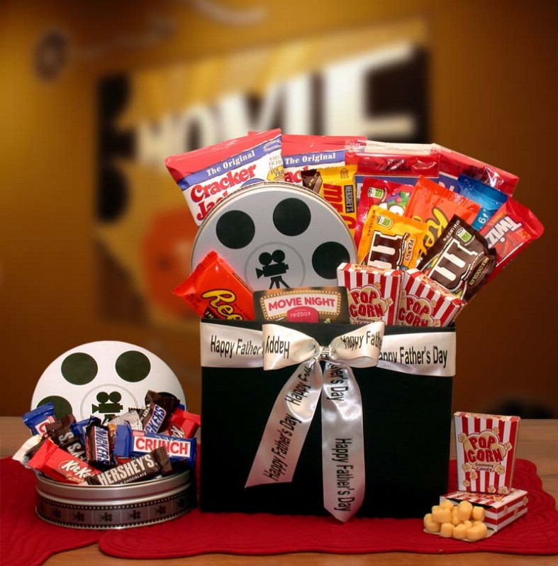 Father's Day Gifts - 16x12x8 inFathers Day Movie Fest Gift Box with 10.00 Red Box Card
