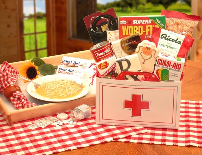 Get Well Gift Baskets - 16x12x8 infirst aid for the ailing get well gift box