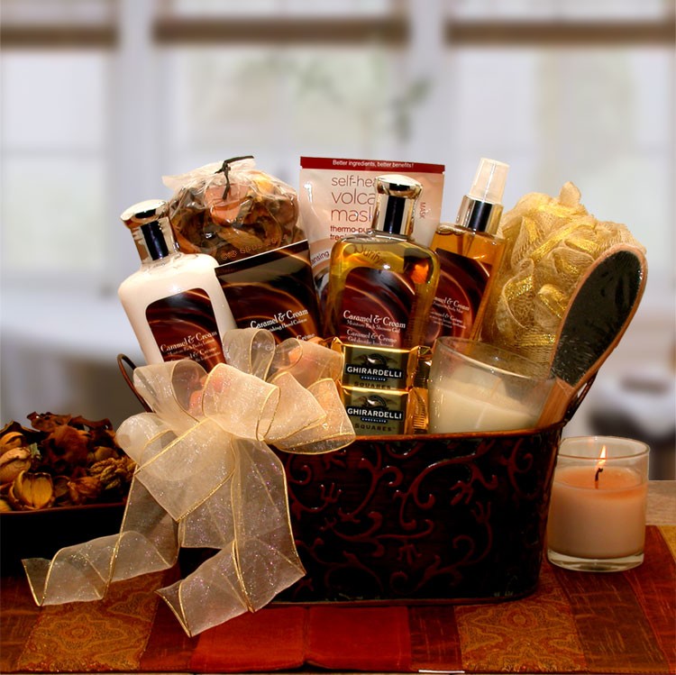 Gifts For Her - 12x12x8 inCaramel & Creme Bliss Spa Gift Basket
