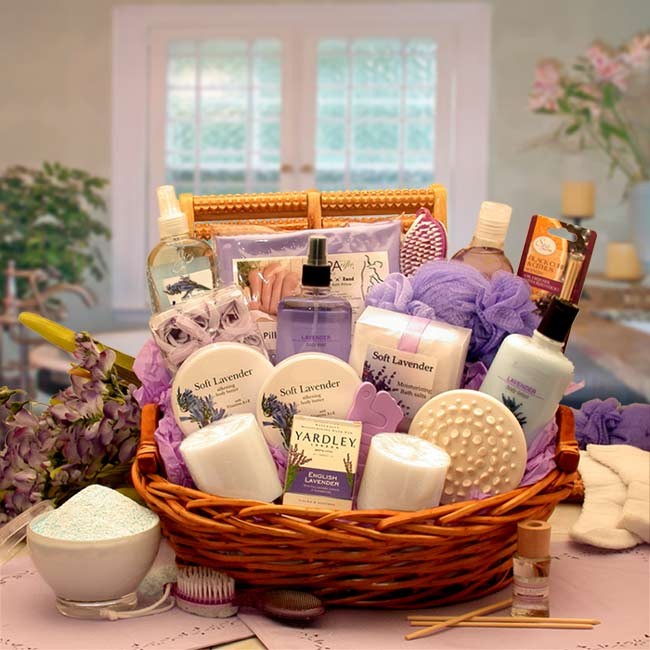 Gifts For Her - 16x14x12 inThe Essence of Lavender Spa Gift Basket