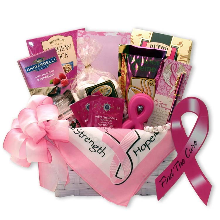 Gifts For Her - 12x12x8 inFind A Cure Breast Cancer Gift Basket