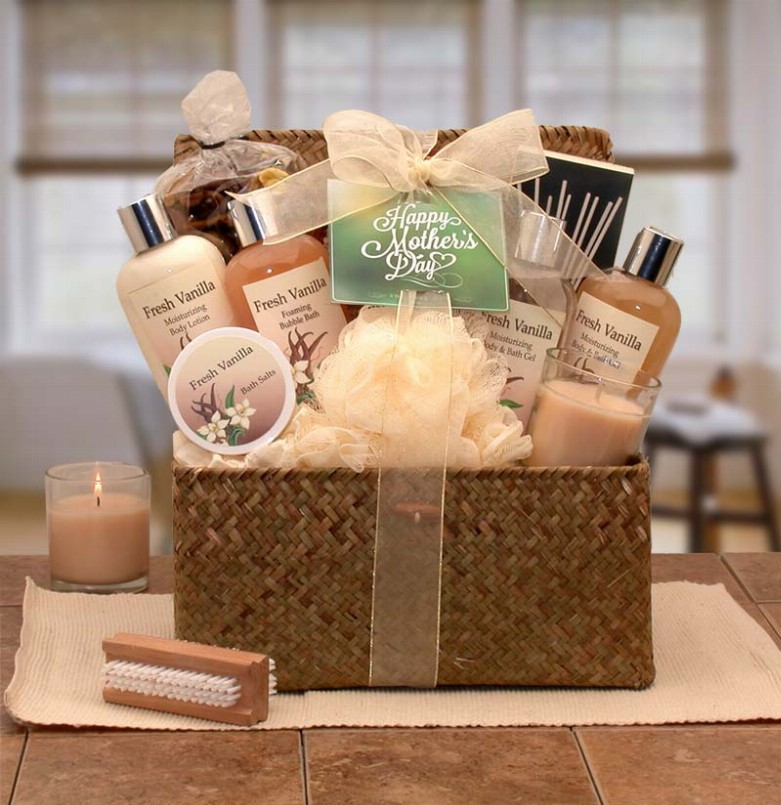 Mother's Day Gift Baskets - 18x12x8 in Blissful Relaxation Vanilla Mother's Day Gift Chest