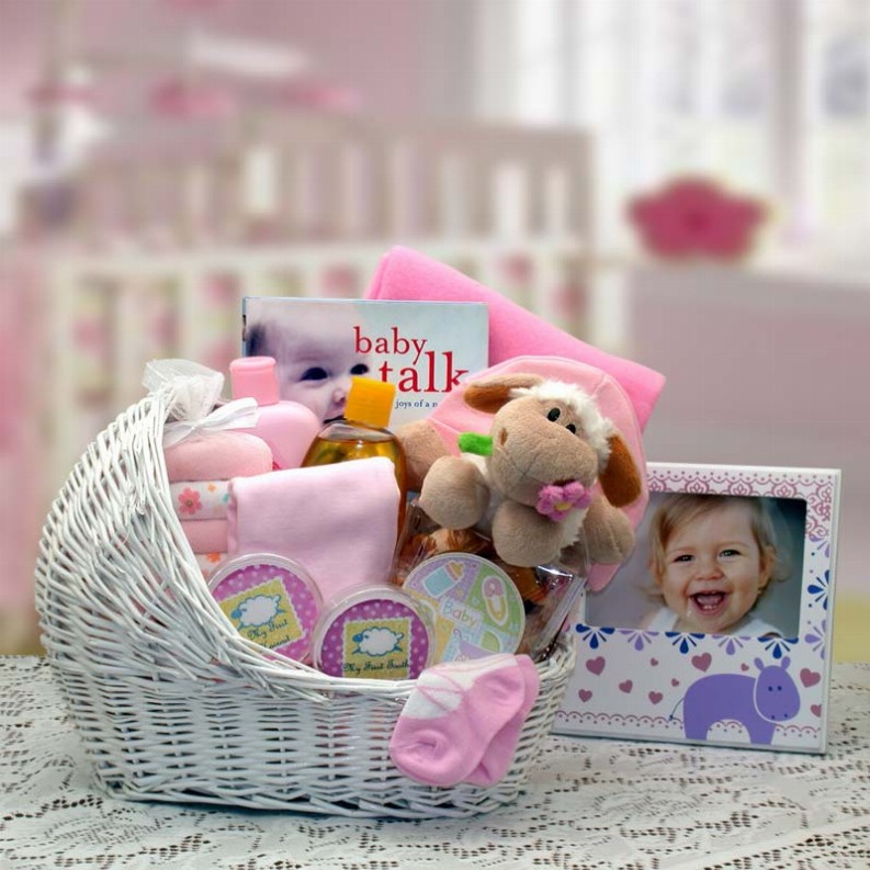 New Baby Gift Baskets - 14x12x10 inWelcome Baby Bassinet New Baby Basket-Pink