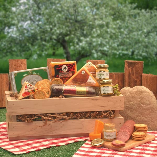 Snack Gift Baskets - 9x9x9 inSignature Sausage & Cheese Crate