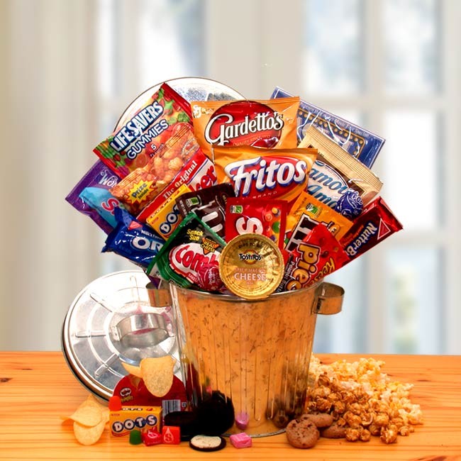Snack Gift Baskets - 16x12x8 inSnack Survival Gift Can