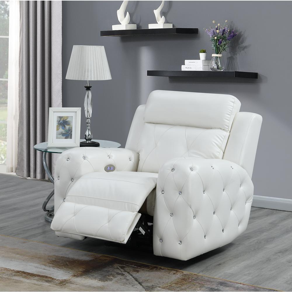 U8311-Blanche White-Pr, Power Recliner Blanche White