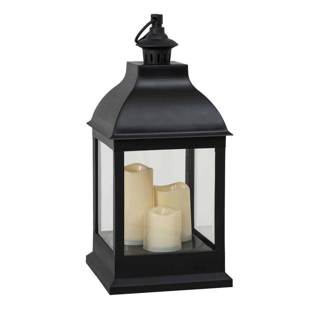 Sunjoy Classic Black 20" Outdoor Battery Powered Lantern