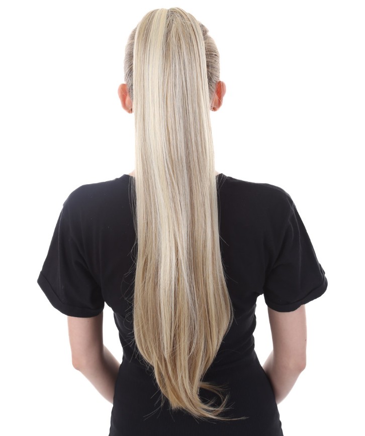 Styless Straight Light Blonde High Heat Jaw Clip 25.5 inch Ponytail Extension
