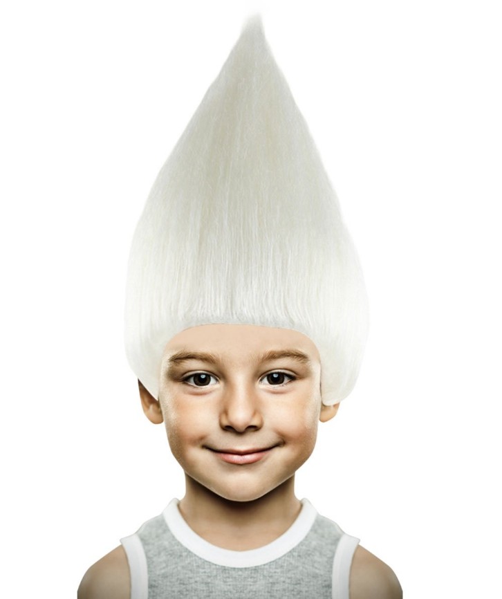 Unisex White Troll Wig