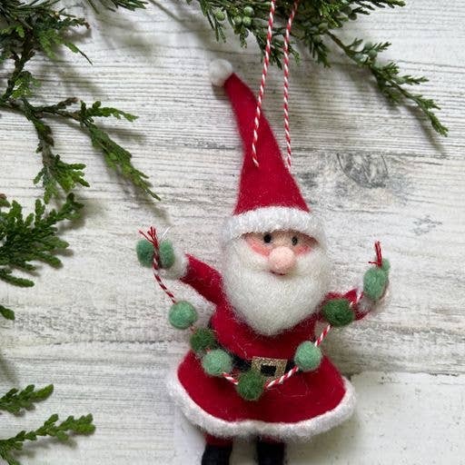 Wool Santa Ornaments - Light