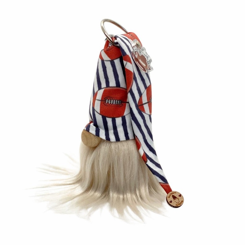 Plush Gnome - White Stripes Football Decor - Superbowl Game Time Gnome