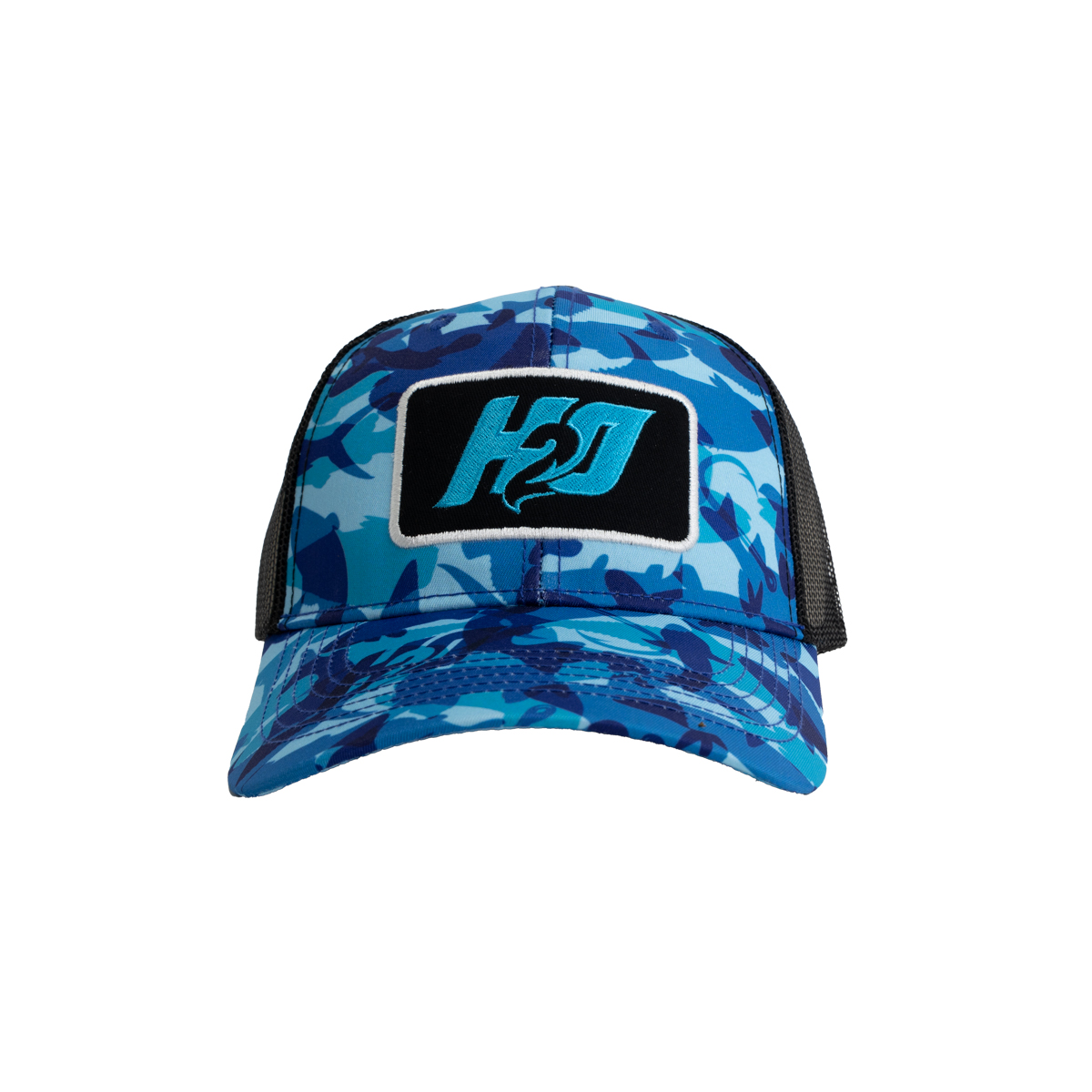 H2O Logo Cap H2OCAP02A Mens Womens Cotton Baseball Cap Water-Theme Pool Guard Sun Protection Trucker Hat-Blue Camo