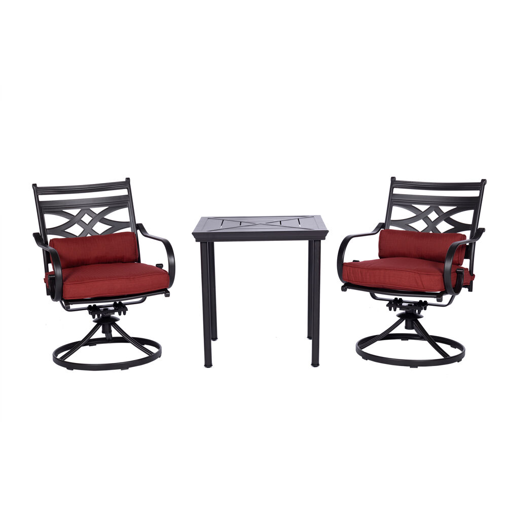 Montclair3pc: 2 Swivel Rockers, 27" Square BistroTable